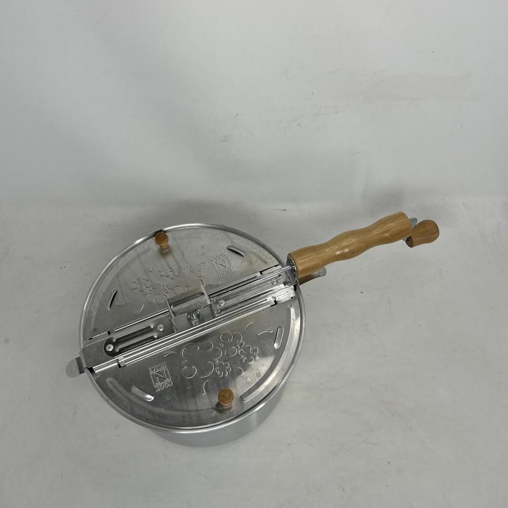 Cook N Home 6 Quart Aluminum Stovetop Popcorn Popper Silver Pre-owned - Picture 2 of 6